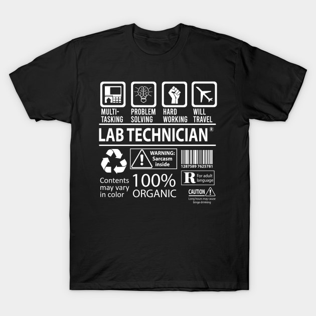 Lab Technician T Shirt - MultiTasking Certified Job Gift Item Tee T-Shirt by Aquastal